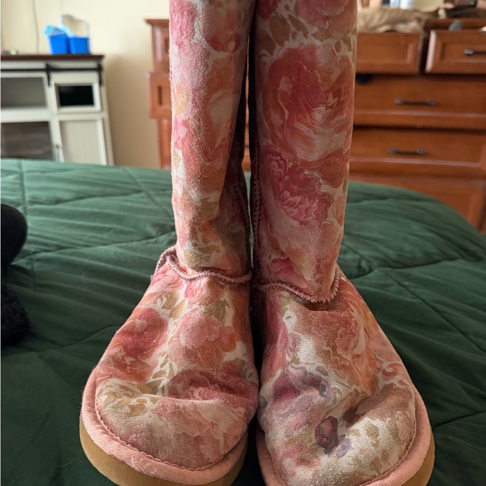 Floral Pink Women's Boots